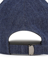 Denim baseball cap with branded plate - | Dolce & Gabbana
