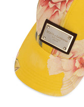 Floral-print baseball cap with plate - | Dolce & Gabbana