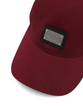 Cotton baseball cap with logo tag - | Dolce & Gabbana