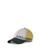Cotton patchwork baseball cap with embroidery - | Dolce & Gabbana