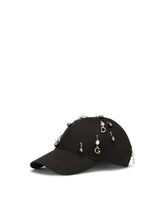 Baseball cap with pearls and DG pendants - | Dolce & Gabbana