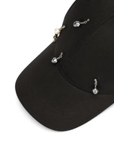 Baseball cap with pearls and DG pendants - | Dolce & Gabbana