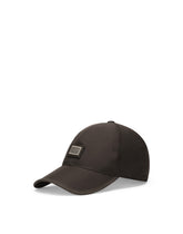 Cotton baseball cap with logo tag - | Dolce & Gabbana
