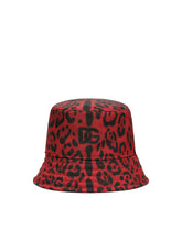 Nylon bucket hat with leopard print - | Dolce & Gabbana