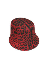 Nylon bucket hat with leopard print - | Dolce & Gabbana