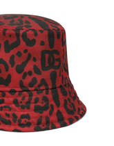 Nylon bucket hat with leopard print - | Dolce & Gabbana