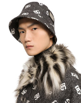 Cotton jacquard bucket hat with DG logo - | Dolce & Gabbana