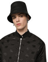 Satin jacquard bucket hat with DG Monogram detail - | Dolce & Gabbana