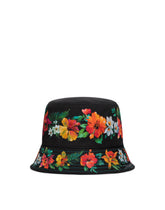 Nylon bucket hat with Hawaiian print - | Dolce & Gabbana