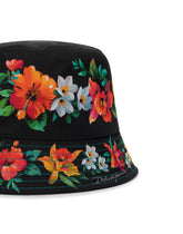 Nylon bucket hat with Hawaiian print - | Dolce & Gabbana