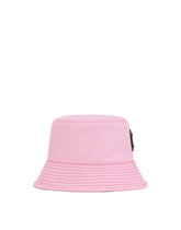 Coated cotton bucket hat with plate - | Dolce & Gabbana