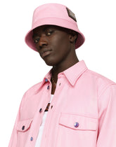 Coated cotton bucket hat with plate - | Dolce & Gabbana