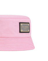 Coated cotton bucket hat with plate - | Dolce & Gabbana