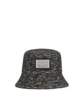 Wool bucket hat with branded plate - | Dolce & Gabbana
