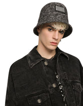 Wool bucket hat with branded plate - | Dolce & Gabbana