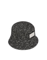 Wool bucket hat with branded plate - | Dolce & Gabbana