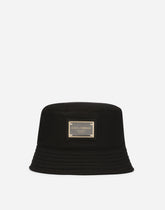 Nylon bucket hat with branded plate - | Dolce & Gabbana