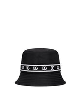 Nylon bucket hat with branded-band print - | Dolce & Gabbana