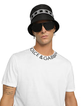 Nylon bucket hat with branded-band print - | Dolce & Gabbana
