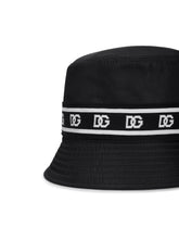 Nylon bucket hat with branded-band print - | Dolce & Gabbana