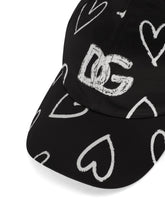 Satin baseball cap with DG heart print - | Dolce & Gabbana
