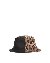 Leopard-print bucket hat with patch embellishment - | Dolce & Gabbana
