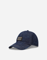 Denim baseball cap with logo tag - | Dolce & Gabbana