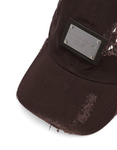 Cotton baseball cap with logo tag - | Dolce & Gabbana