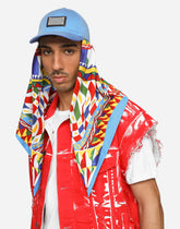 Baseball cap with Carretto-print scarf - | Dolce & Gabbana