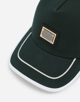 Cotton trucker hat with logo tag and mesh - | Dolce & Gabbana