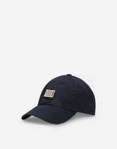 Cotton baseball cap with logo tag - | Dolce & Gabbana