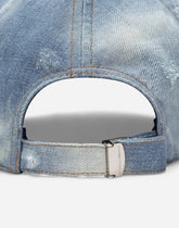 Denim baseball cap with logo tag - | Dolce & Gabbana