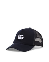 Cotton trucker hat with DG logo tag and mesh - | Dolce & Gabbana