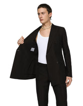 Double-breasted linen and cotton Taormina-fit suit - | Dolce & Gabbana