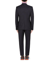 Wool jacquard Sicilia-fit suit with camouflage print - | Dolce & Gabbana