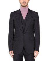 Wool jacquard Sicilia-fit suit with camouflage print - | Dolce & Gabbana