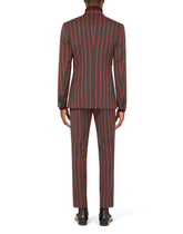 Double-breasted pinstripe wool Sicilia-fit suit - | Dolce & Gabbana