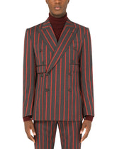 Double-breasted pinstripe wool Sicilia-fit suit - | Dolce & Gabbana