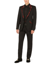 Wool Sicilia-fit suit with rhinestones - | Dolce & Gabbana