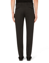 Wool Sicilia-fit suit with rhinestones - | Dolce & Gabbana