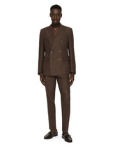 Double-breasted linen Sicilia-fit suit - | Dolce & Gabbana