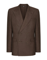 Double-breasted linen Sicilia-fit suit - | Dolce & Gabbana