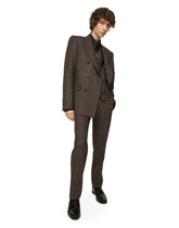 Double-breasted glen plaid Sicilia-fit suit - | Dolce & Gabbana