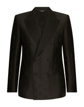 Double-breasted Sicilia-fit tuxedo suit with DG monogram - | Dolce & Gabbana