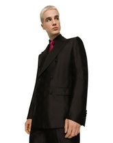 Double-breasted Sicilia-fit tuxedo suit with DG monogram - | Dolce & Gabbana