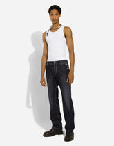 Classic blue denim jeans with sailor-style pocket - | Dolce & Gabbana