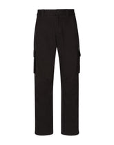 Cotton cargo pants with tag - | Dolce & Gabbana