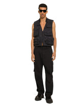 Cotton cargo pants with tag - | Dolce & Gabbana