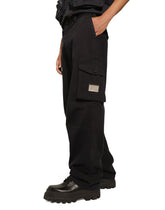 Cotton cargo pants with tag - | Dolce & Gabbana