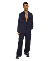 Linen jogging pants with tag - | Dolce & Gabbana